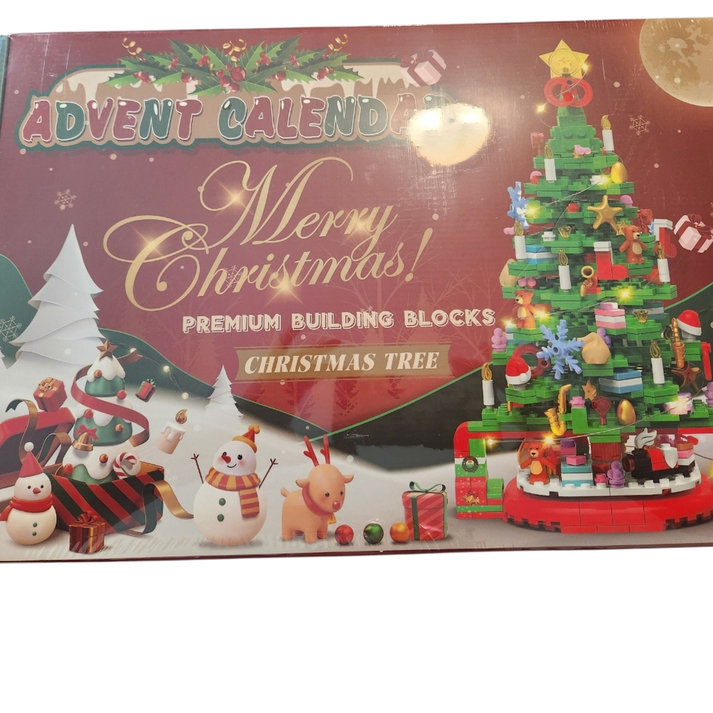 Advent Calendar Christmas Tree Building Blocks Set Count Down To Christmas - Picture 3 of 8